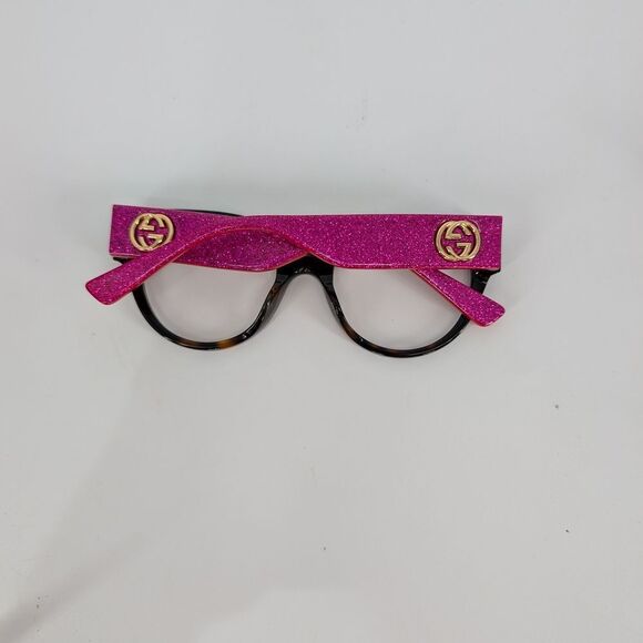 Gucci Red and Brown Cat-Eye Glasses - Picture 2 of 5